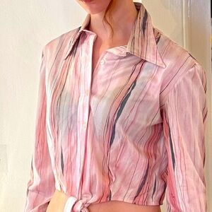 Vintage 1970’s Tie Front Crop Top